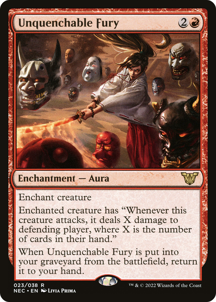 {R} Unquenchable Fury [Kamigawa: Neon Dynasty Commander][NEC 023]