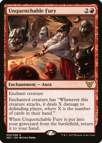 {R} Unquenchable Fury [Kamigawa: Neon Dynasty Commander][NEC 023]