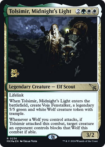 {R} Tolsimir, Midnight's Light [Murders at Karlov Manor Prerelease Promos][PR MKM 236]