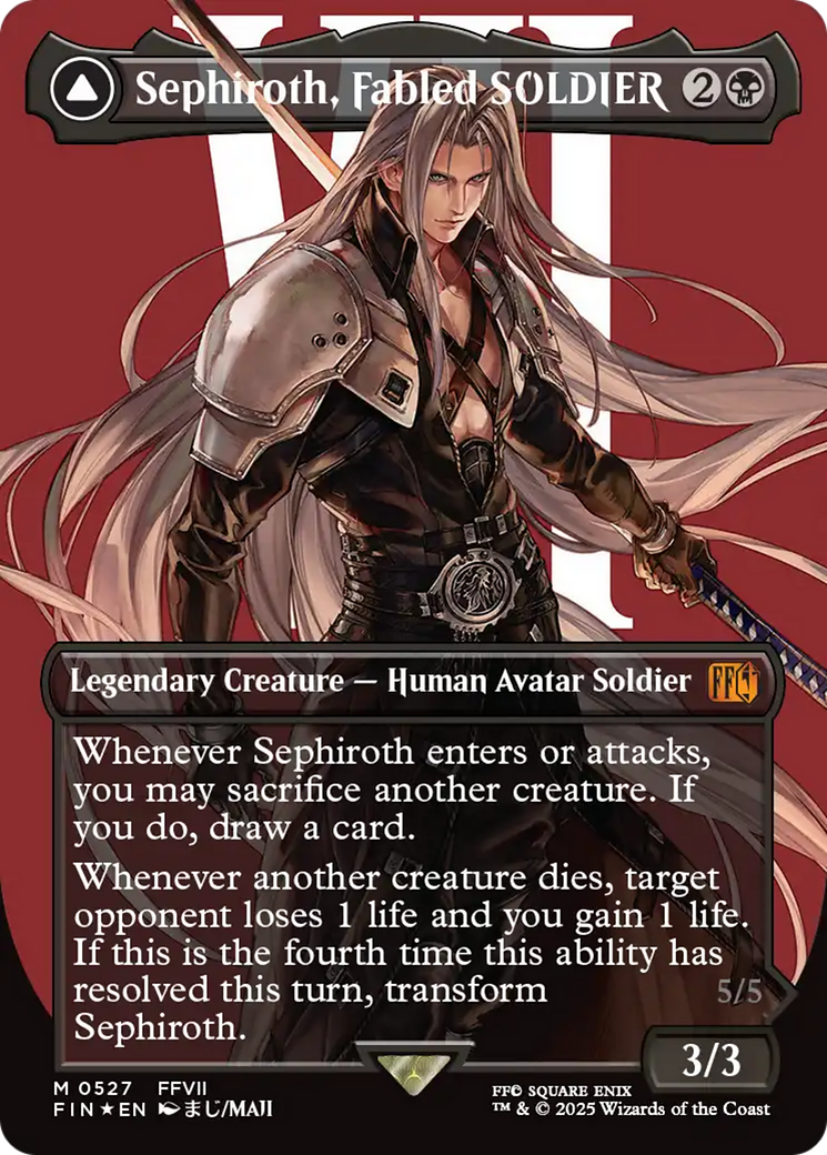 {@R} Sephiroth, Fabled SOLDIER // Sephiroth, One-Winged Angel (Borderless) (Surge Foil) [FINAL FANTASY][FIN 527]