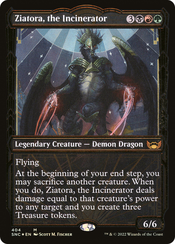 {R} Ziatora, the Incinerator (Showcase Golden Age Gilded Foil) [Streets of New Capenna][SNC 404]