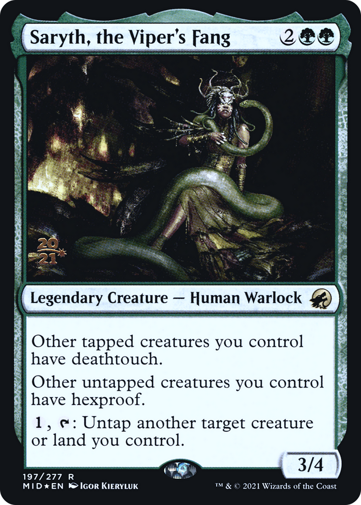 {R} Saryth, the Viper's Fang [Innistrad: Midnight Hunt Prerelease Promos][PR MID 197]
