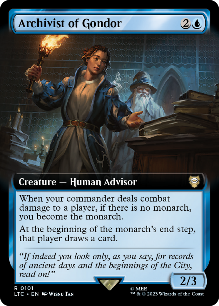 {R} Archivist of Gondor (Extended Art) [The Lord of the Rings: Tales of Middle-Earth Commander][LTC 101]