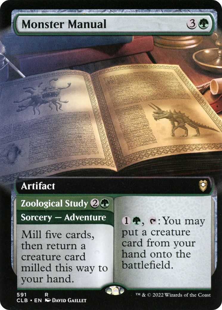 {R} Monster Manual // Zoological Study (Extended Art) [Commander Legends: Battle for Baldur's Gate][CLB 591]