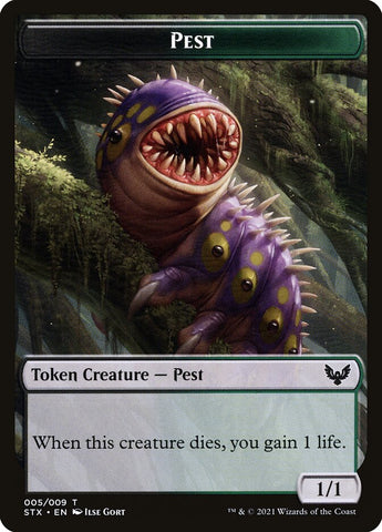 {T} Pest (005) // Blood (017) Double-sided Token [Challenger Decks 2022 Tokens][TCH22 005]