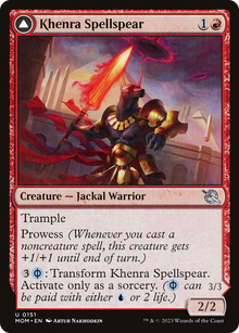 {C} Khenra Spellspear // Gitaxian Spellstalker [March of the Machine][MOM 151]