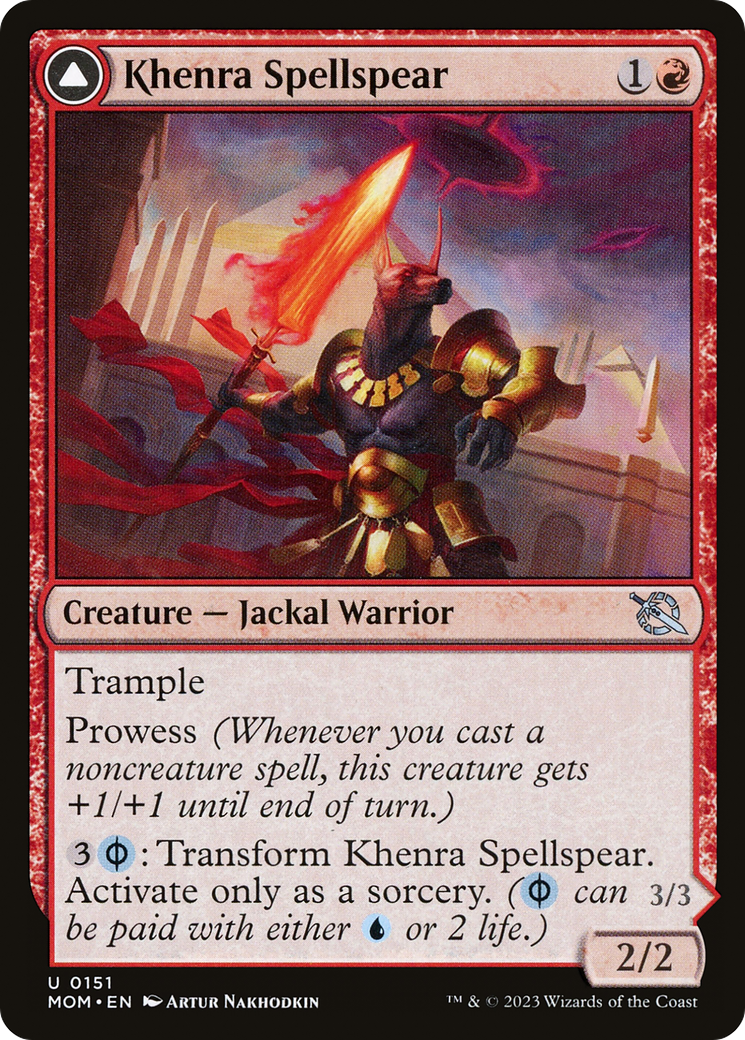{C} Khenra Spellspear // Gitaxian Spellstalker [March of the Machine][MOM 151]