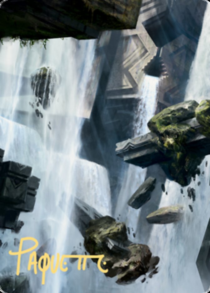 {A} Island 1 Art Card (Gold-Stamped Signature) [Zendikar Rising Art Series][GS AZNR 010]