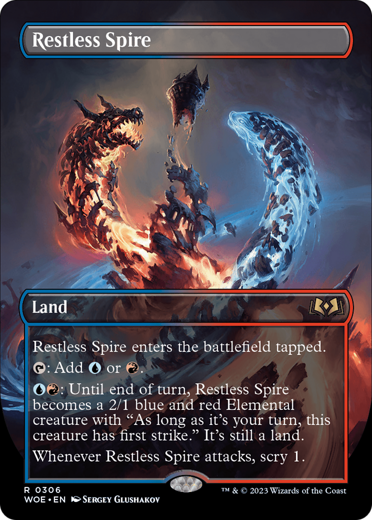 {@R} Restless Spire (Borderless) [Wilds of Eldraine][WOE 306]