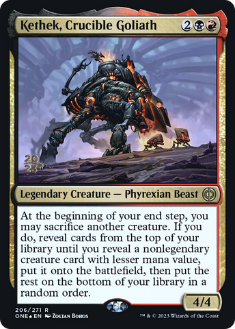 {R} Kethek, Crucible Goliath [Phyrexia: All Will Be One Prerelease Promos][PR ONE 206]