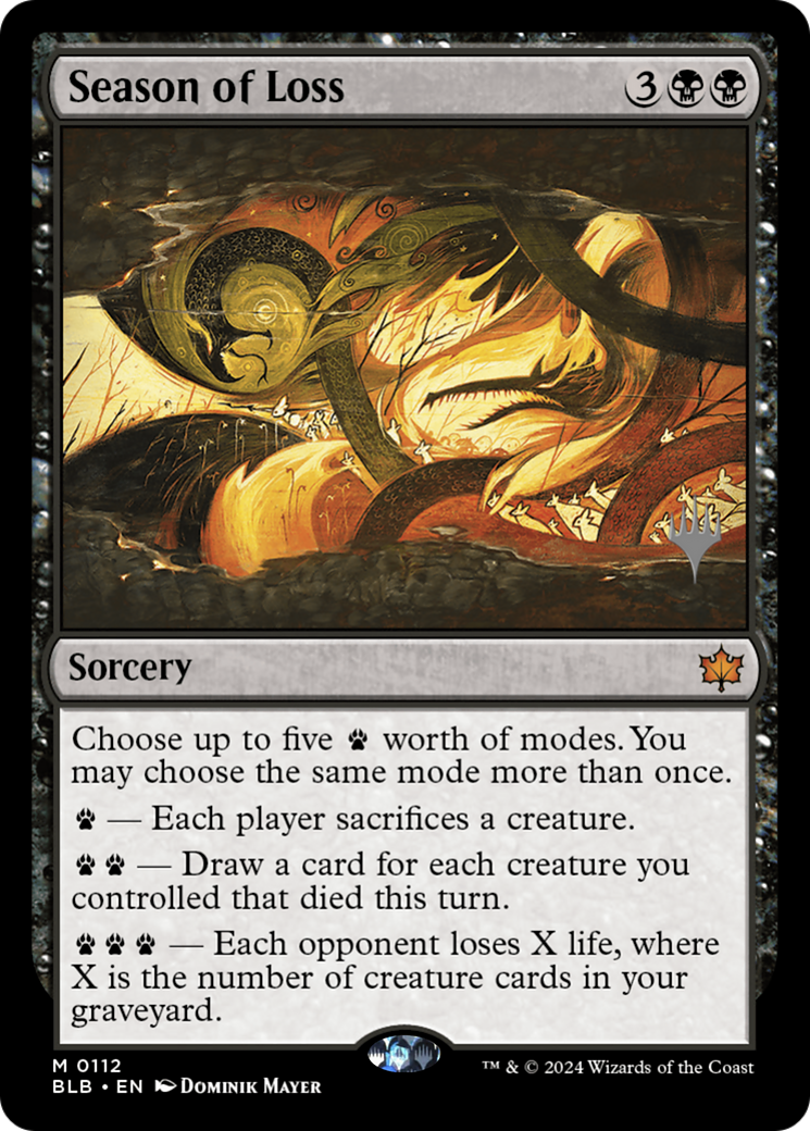 {@R} Season of Loss (Promo Pack) [Bloomburrow Promos][PP BLB 112]