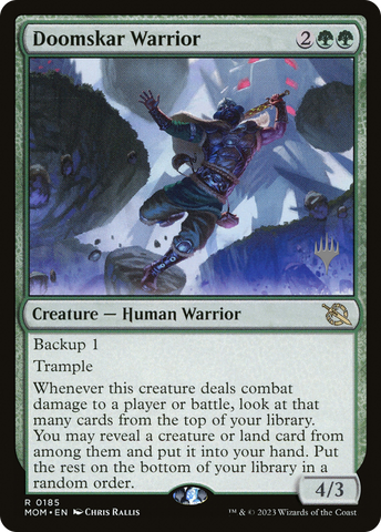 {R} Doomskar Warrior (Promo Pack) [March of the Machine Promos][PP MOM 185]