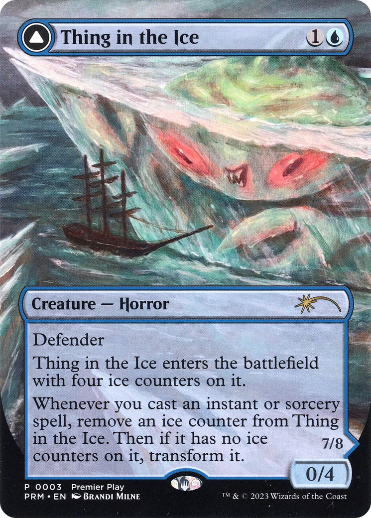 {R} Thing in the Ice // Awoken Horror (Borderless Alternate Art) [Regional Championship Qualifiers 2023][PR23 003]
