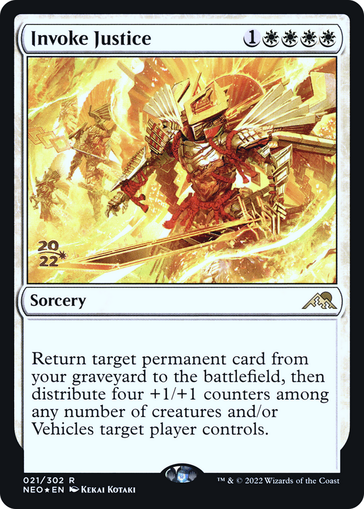 {R} Invoke Justice [Kamigawa: Neon Dynasty Prerelease Promos][PR NEO 021]