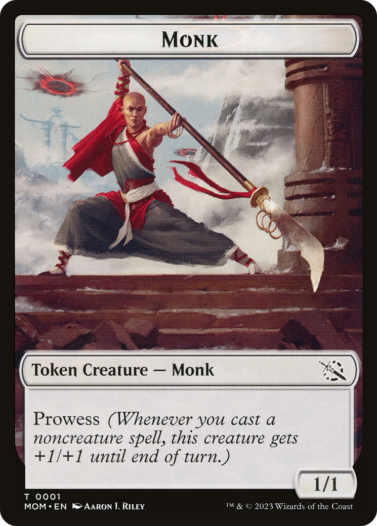 {T} Monk // Spirit (14) Double-Sided Token [March of the Machine Tokens][TMOM 1//14]