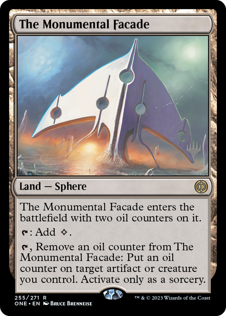 {R} The Monumental Facade (Promo Pack) [Phyrexia: All Will Be One Promos][PP ONE 255]