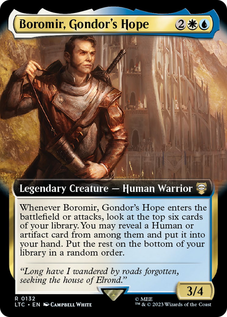 {R} Boromir, Gondor's Hope (Extended Art) [The Lord of the Rings: Tales of Middle-Earth Commander][LTC 132] - Misty Mountain Games