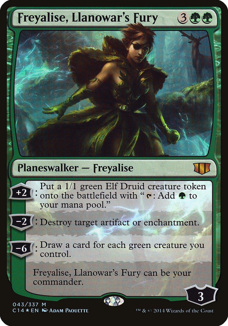 {O} Freyalise, Llanowar's Fury (Oversized) [Commander 2014 Oversized][OVR C14 043]