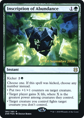 {R} Inscription of Abundance [Zendikar Rising Prerelease Promos][PR ZNR 186]