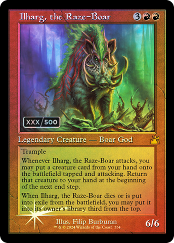 {R} Ilharg, the Raze-Boar (Retro) (Serialized) [Ravnica Remastered][SR RVR 334]