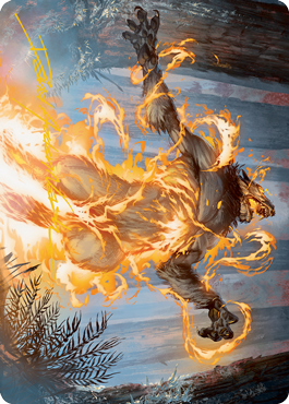 {A} Burn the Accursed Art Card (Gold-Stamped Signature) [Innistrad: Midnight Hunt Art Series][GS AMID 042]