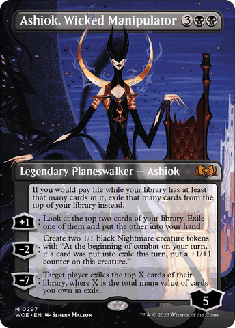 {@R} Ashiok, Wicked Manipulator (Borderless Alternate Art) [Wilds of Eldraine][WOE 297]