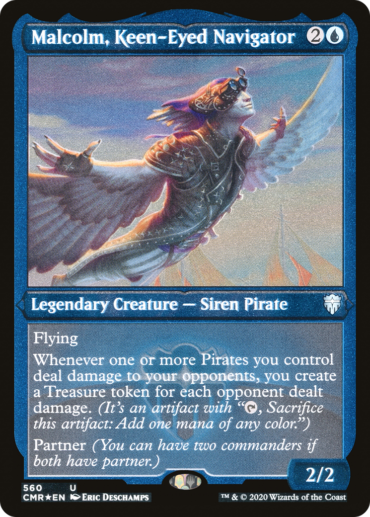 {C} Malcolm, Keen-Eyed Navigator (Etched) [Commander Legends][CMR 560]