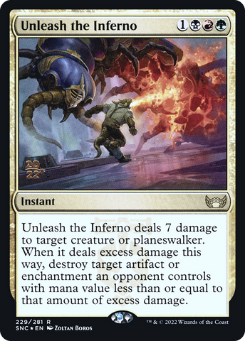 {R} Unleash the Inferno [Streets of New Capenna Prerelease Promos][PR SNC 229]