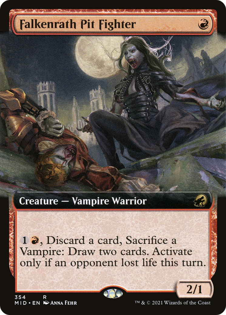 {R} Falkenrath Pit Fighter (Extended Art) [Innistrad: Midnight Hunt][MID 354]