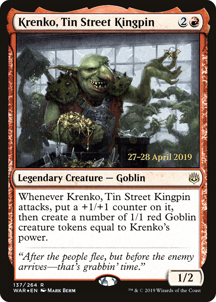 {R} Krenko, Tin Street Kingpin [War of the Spark Prerelease Promos][PR WAR 137]