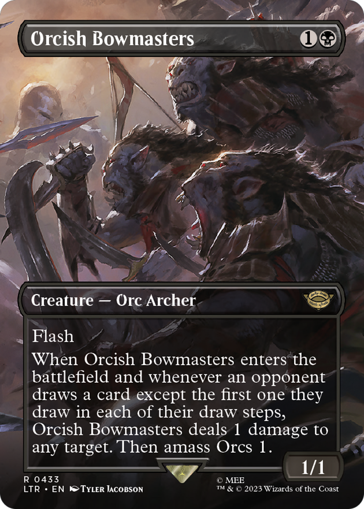 {R} Orcish Bowmasters (Borderless Alternate Art) [The Lord of the Rings: Tales of Middle-Earth][LTR 433]