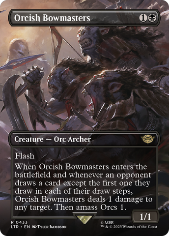 {R} Orcish Bowmasters (Borderless Alternate Art) [The Lord of the Rings: Tales of Middle-Earth][LTR 433]