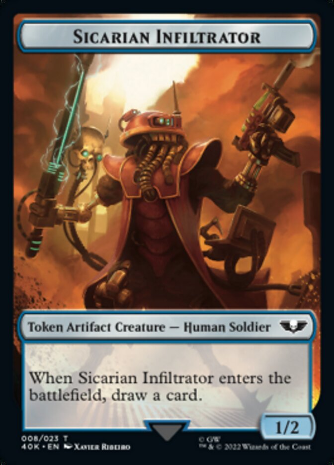{T} Soldier (003) // Sicarian Infiltrator Double-sided Token (Surge Foil) [Universes Beyond: Warhammer 40,000 Tokens][SFO T40K 008]