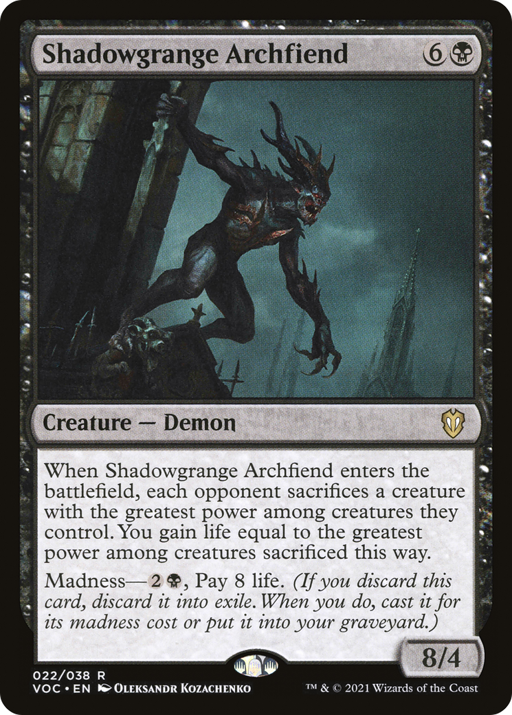 {R} Shadowgrange Archfiend [Innistrad: Crimson Vow Commander][VOC 022]