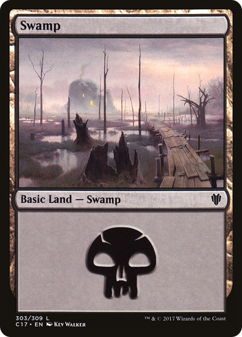 {B}[C17 303] Swamp (303) [Commander 2017]