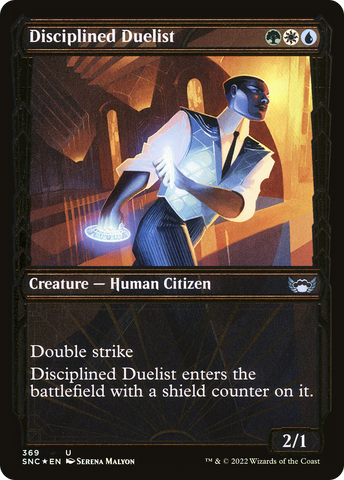 {C} Disciplined Duelist (Showcase Golden Age Gilded Foil) [Streets of New Capenna][SNC 369]