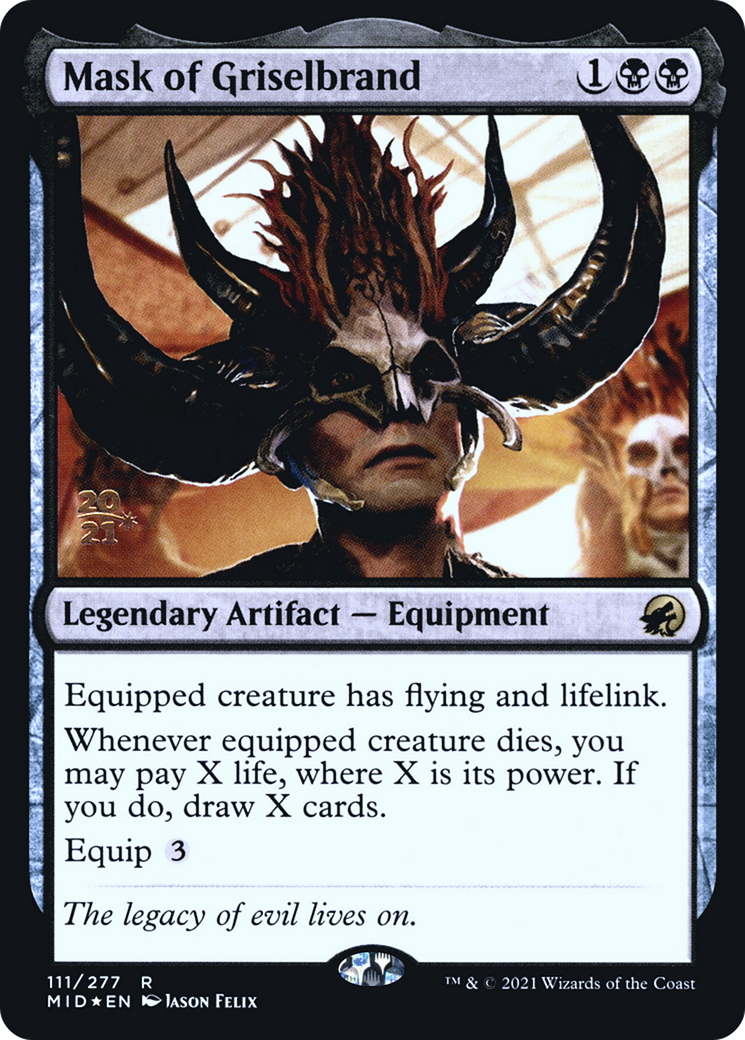 {R} Mask of Griselbrand [Innistrad: Midnight Hunt Prerelease Promos][PR MID 111]