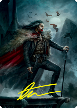 {A} Dracula, Blood Immortal Art Card (Gold-Stamped Signature) [Innistrad: Crimson Vow Art Series][GS AVOW 071]