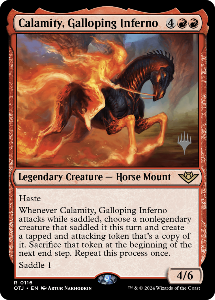 {@R} Calamity, Galloping Inferno (Promo Pack) [Outlaws of Thunder Junction Promos][PP OTJ 116]