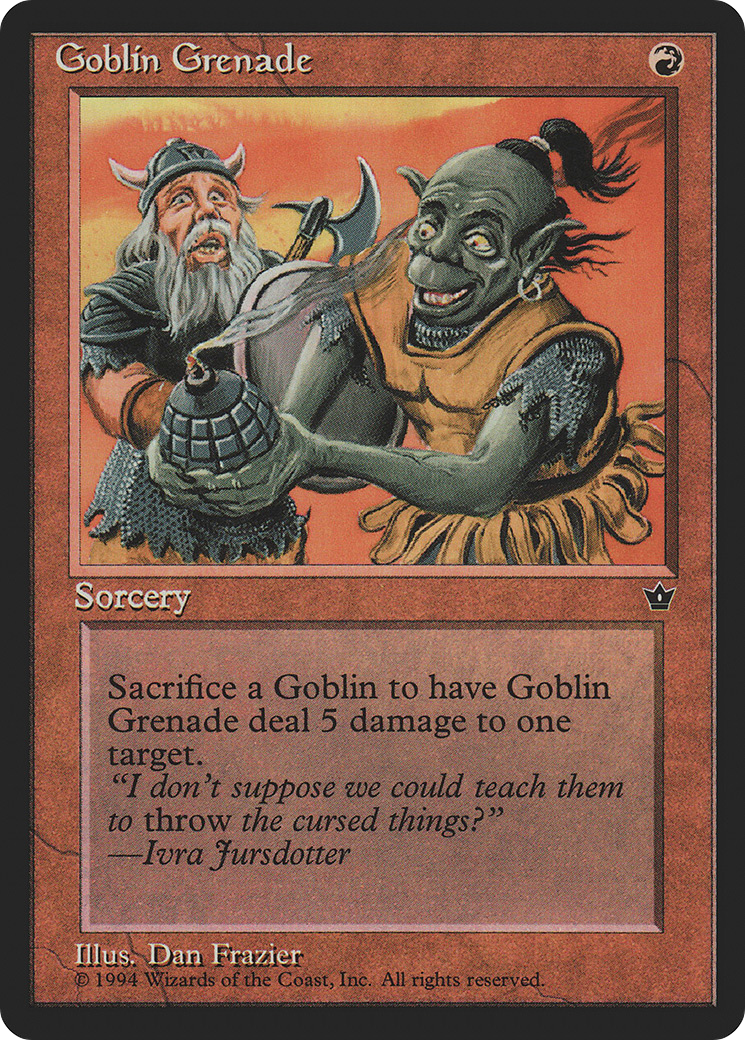{C} Goblin Grenade (Dan Frazier) [Fallen Empires][FEM 56B]