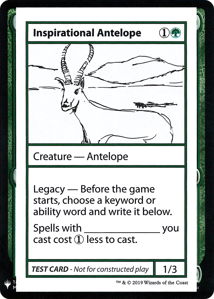 {R} Inspirational Antelope [Mystery Booster Playtest Cards][CON CMB1 078]