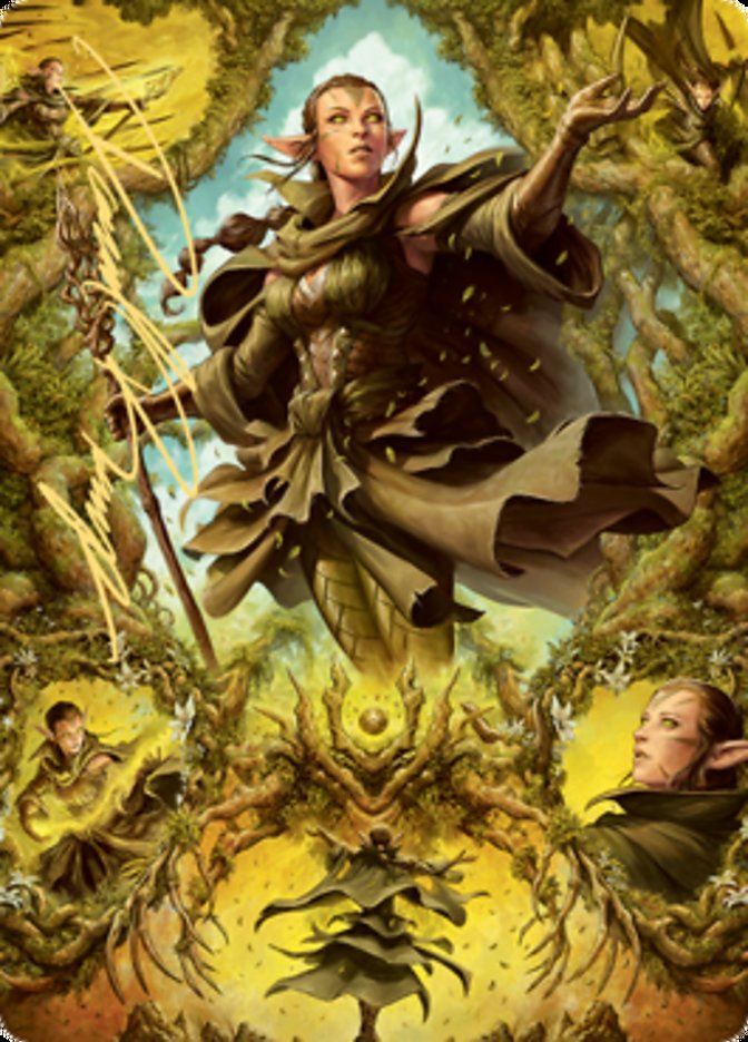 {A} Nissa of Shadowed Boughs 2 Art Card (Gold-Stamped Signature) [Zendikar Rising Art Series][GS AZNR 006]