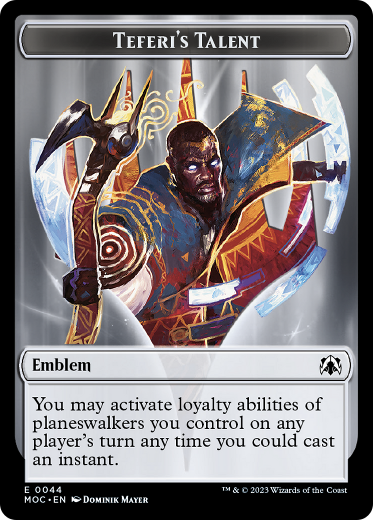 {T} Phyrexian Myr // Teferi's Talent Emblem Double-Sided Token [March of the Machine Tokens][TMOM 1//44]