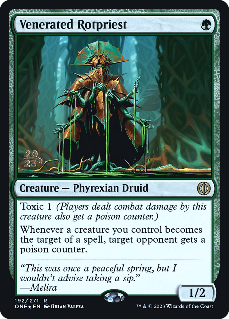 {R} Venerated Rotpriest [Phyrexia: All Will Be One Prerelease Promos][PR ONE 192]