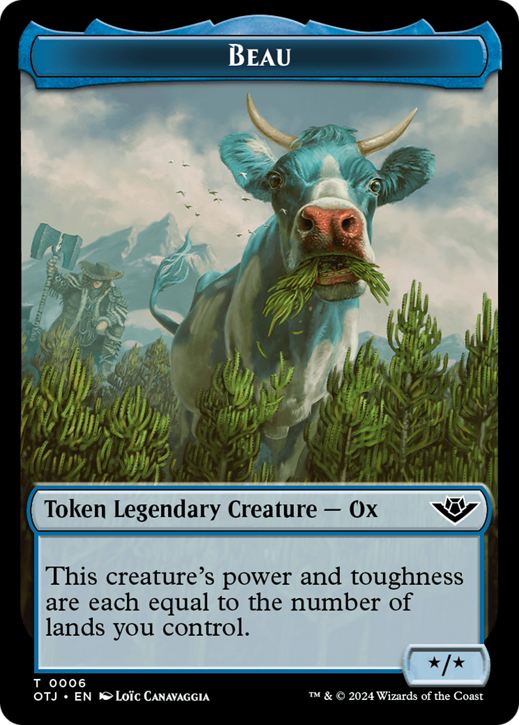 {T} Treasure // Beau Double-Sided Token [Outlaws of Thunder Junction Tokens][TOTJ 18//6]