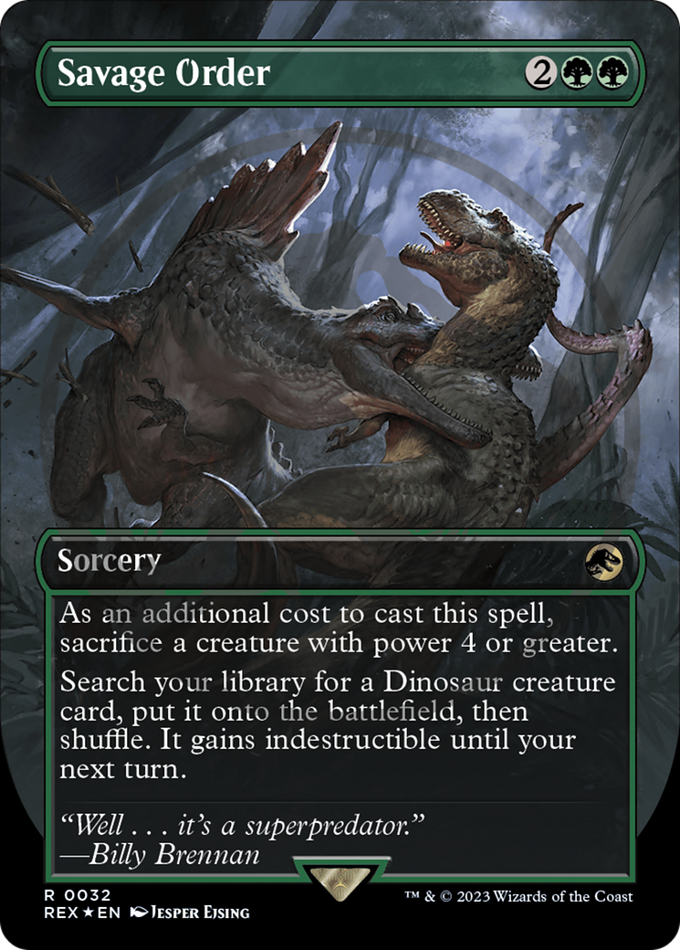 {T} Savage Order Emblem (Borderless) [Jurassic World Collection Tokens][TREX 032]