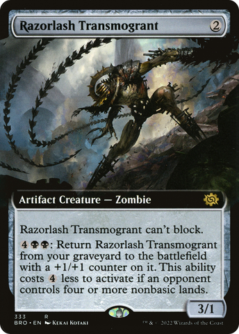 {R} Razorlash Transmogrant (Extended Art) [The Brothers' War][BRO 333]