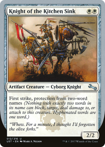 {C} Knight of the Kitchen Sink ("protection from two-word names") [Unstable][UST 12E]