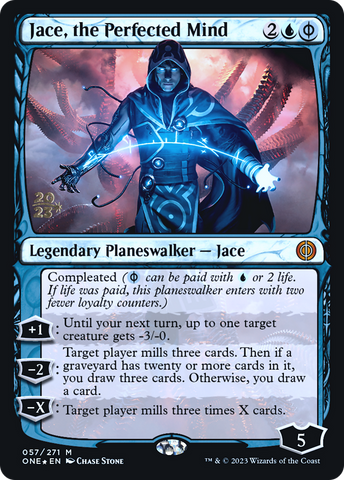 {R} Jace, the Perfected Mind [Phyrexia: All Will Be One Prerelease Promos][PR ONE 057]