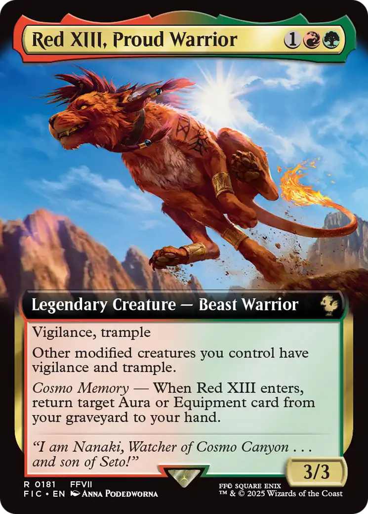 {R} Red XIII, Proud Warrior (Extended Art) [FINAL FANTASY Commander][FIC 181]
